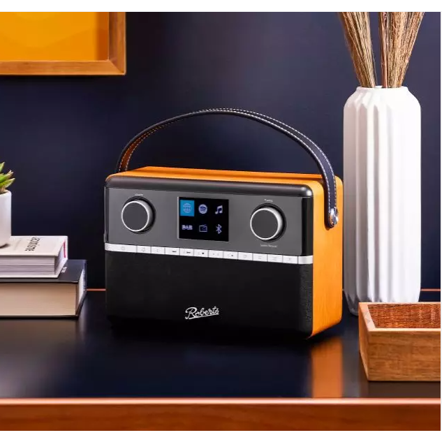 Roberts Stream 94L DAB+/DAB/FM/Internet Radio with Bluetooth - Black &amp; Natural Wood | STREAM94LNW from Roberts - DID Electrical