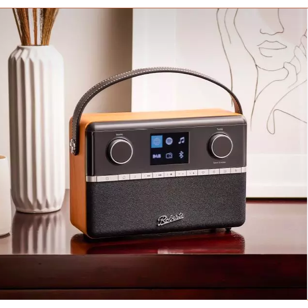 Roberts Stream 94L DAB+/DAB/FM/Internet Radio with Bluetooth - Black &amp; Natural Wood | STREAM94LNW from Roberts - DID Electrical