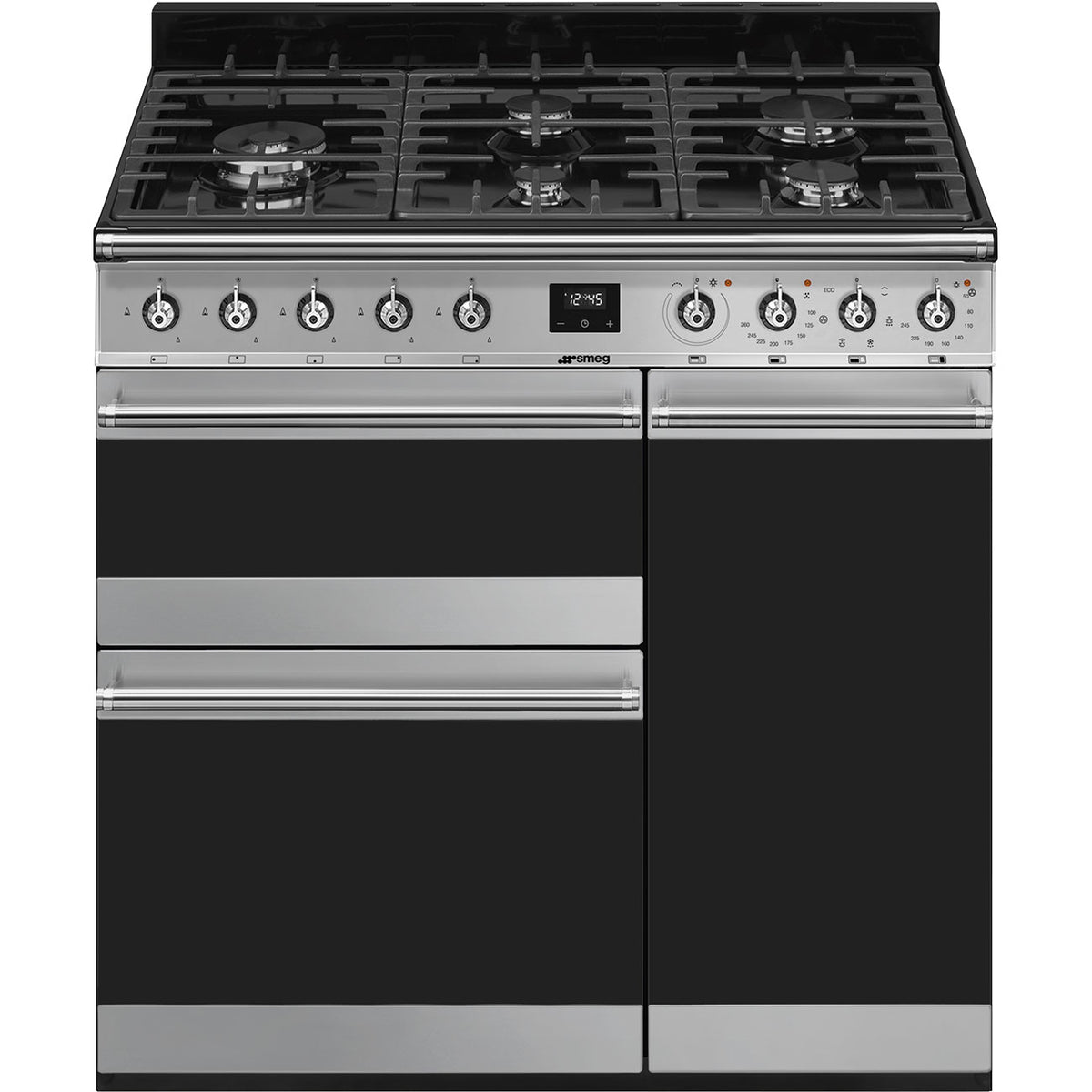 Smeg Symphony 90CM Freestanding Dual Fuel Range Cooker - Stainless Steel | SY93-1 (7552299565244)