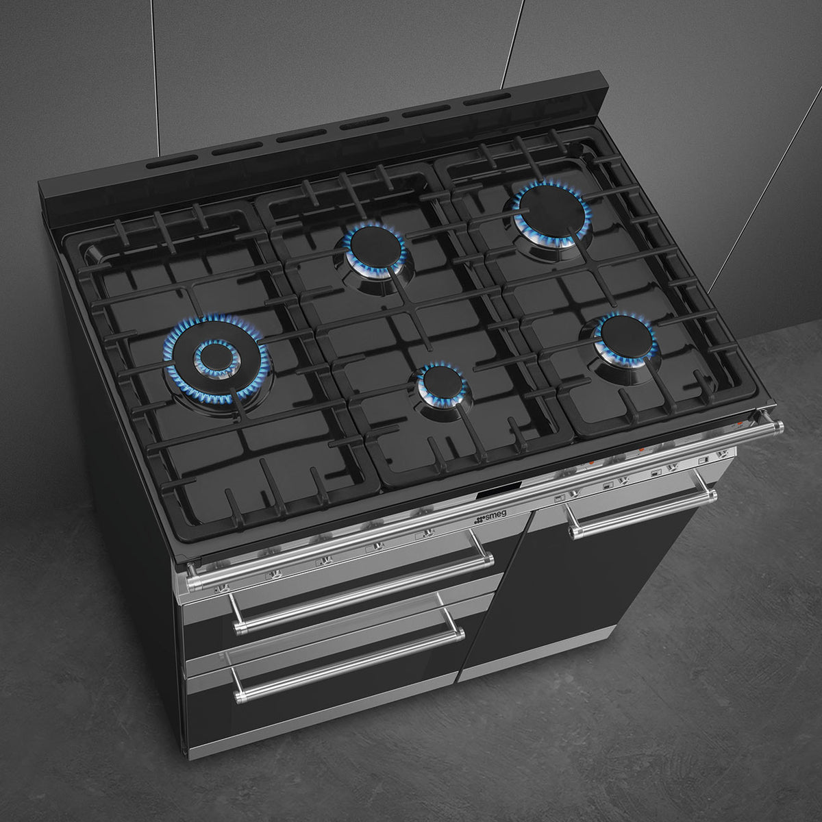 Smeg Symphony 90CM Freestanding Dual Fuel Range Cooker - Stainless Steel | SY93-1 (7552299565244)