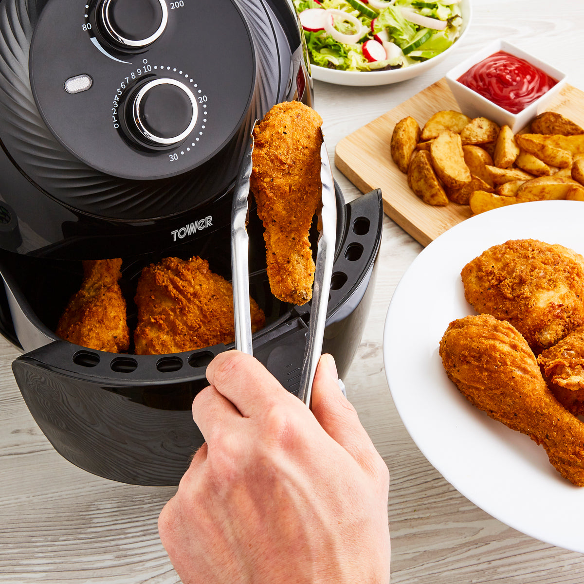 Tower Vortx 4L 1400W Manual Air Fryer - Black | T17082 (7658237460668)