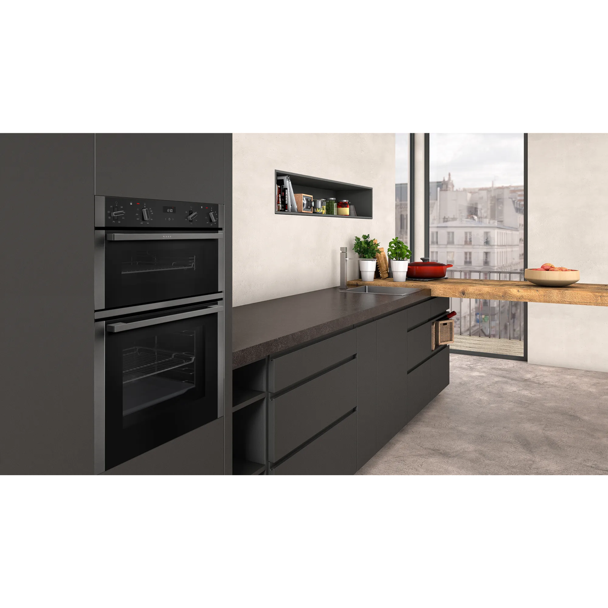 Neff N50 Built In Electric Double Oven Graphite Grey DID.ie