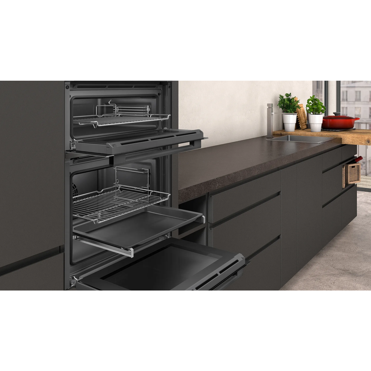 Neff N50 Built-In Electric Double Oven - Graphite Grey | U1ACE2HG0B (7594997285052)