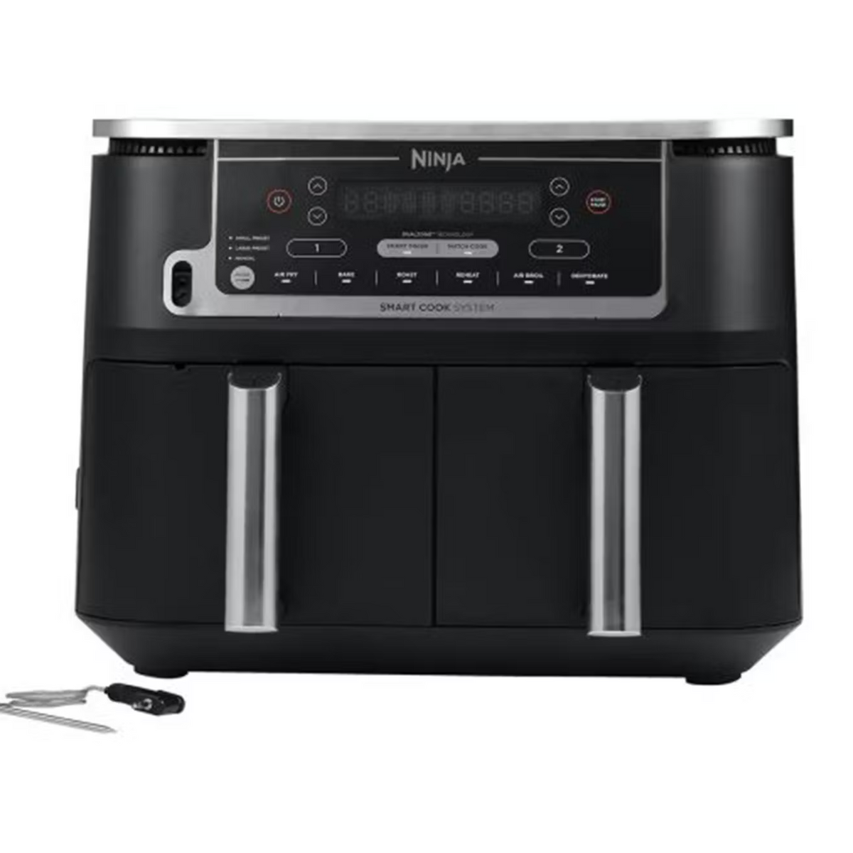 Ninja Foodi Max 2470W Dual Zone Air Fryer With Food Probe Smart Cook System- Black | AF451UK from Ninja - DID Electrical
