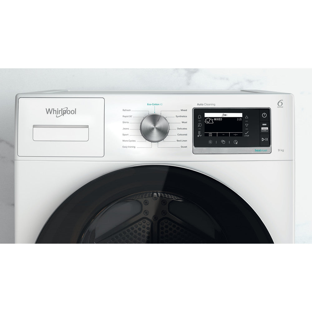 Whirlpool 9KG Freestanding Condenser Heat Pump Tumble Dryer - White | W6D94WRUK (7578866974908)