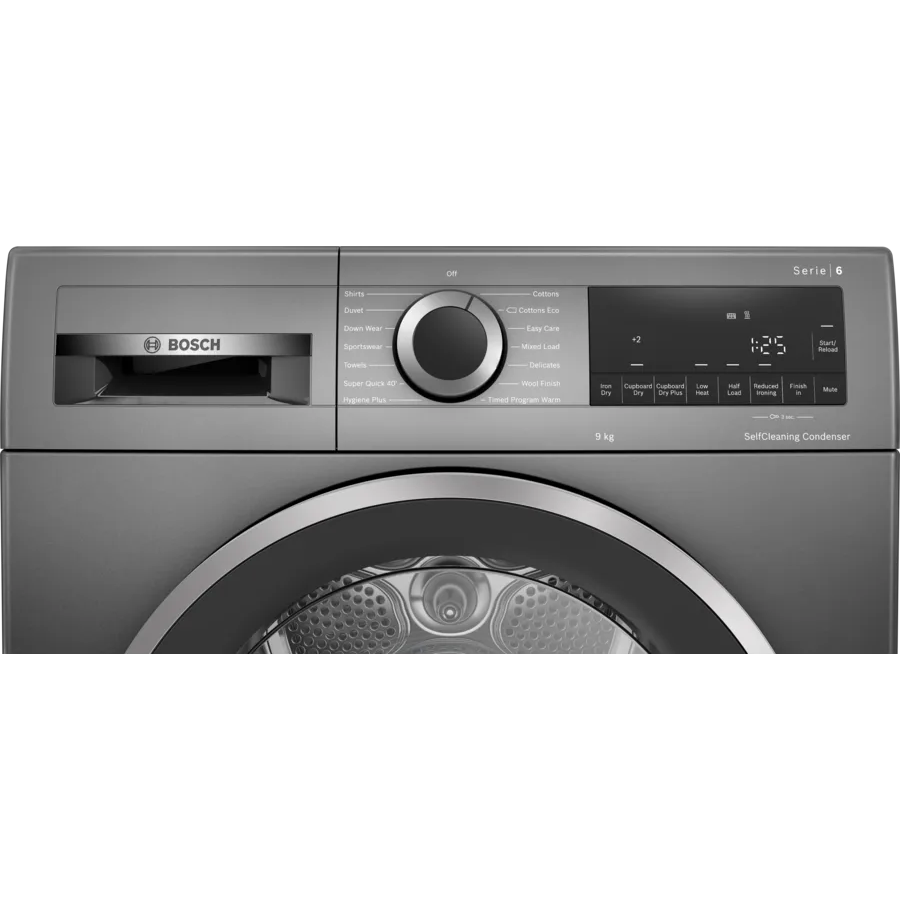 Bosch Series 6 9KG Freestanding Heat Pump Tumble Dryer - Cast Iron Grey | WQG245R9GB (7676731654332)