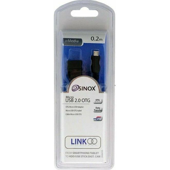 Sinox 0.2M Micro USB Male to USB-A Female OTG Cable - Black | XI4950 (7551022792892)