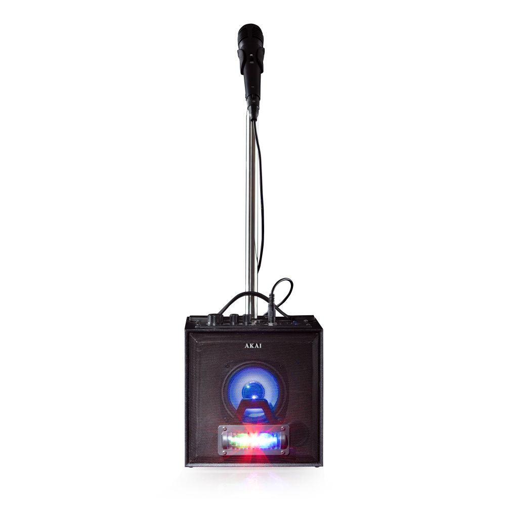 Akai 6W Rms Portable Party Speaker with Microphone & Stand - Black | A58183 (7223599628476)
