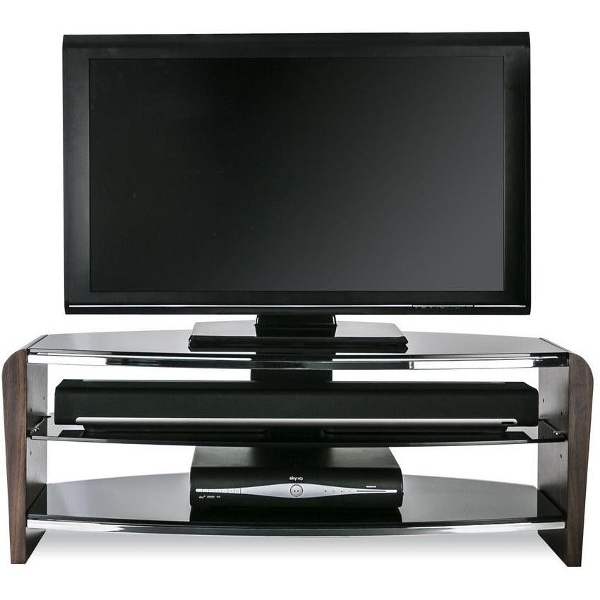 Alphason Francium 1100mm TV Stand for Up To 50&quot; Screen TV - Back &amp; Walnut | FRN1100/3-W1 from DID Electrical - guaranteed Irish, guaranteed quality service. (6890782326972)