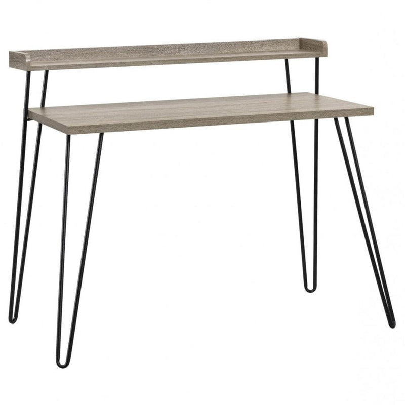 Ameriwood Home Haven Retro Computer Desk with Riser - Gray Oak | 9881096COMUK from DID Electrical - guaranteed Irish, guaranteed quality service. (7015649378492)