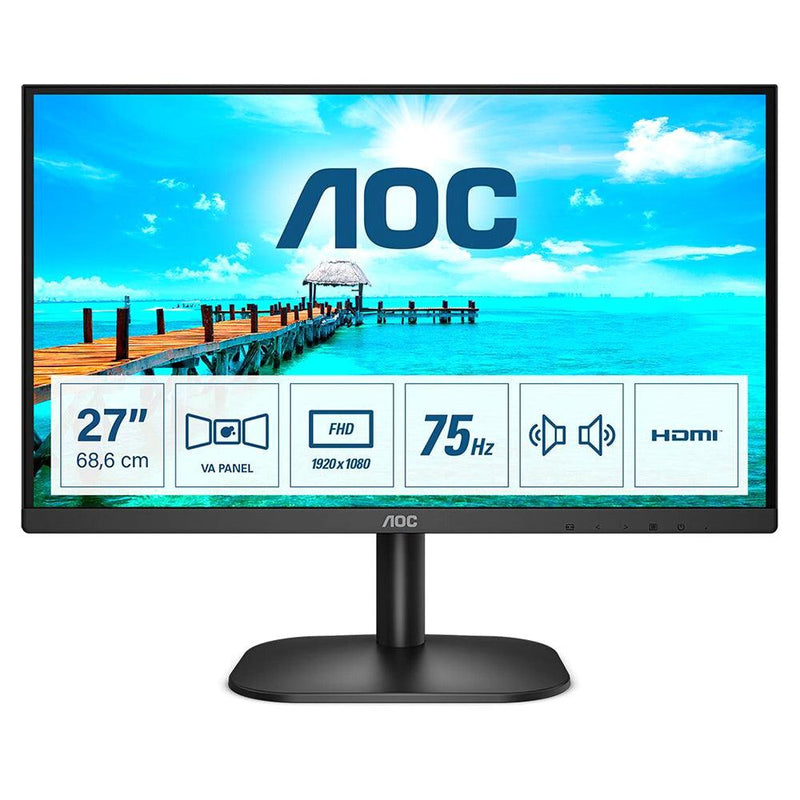 AOC B2 Series 27” Full HD LCD Monitor - Black | 27B2AM from DID Electrical - guaranteed Irish, guaranteed quality service. (6977638695100)