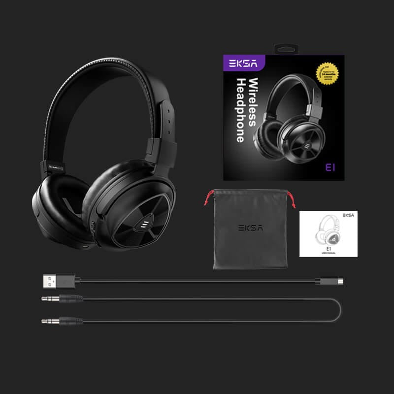 Eksa E1 Over-Ear Wireless Bluetooth Headphone - Black | EKSA-E1 (7531278270652)