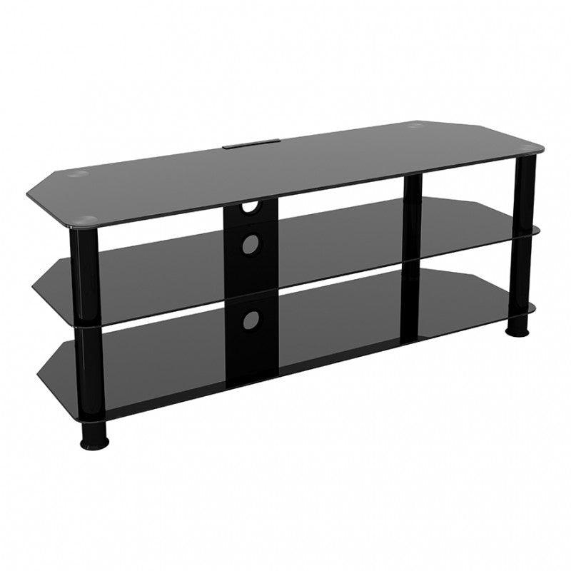 AVF Classic Corner Glass TV Stand for Up to 60&quot; TV - Black | SDC1250CMBB from DID Electrical - guaranteed Irish, guaranteed quality service. (6977489535164)