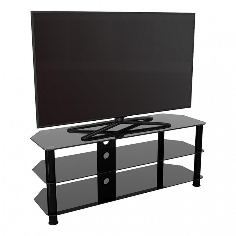 AVF Classic Corner Glass TV Stand for Up to 60&quot; TV - Black | SDC1250CMBB from DID Electrical - guaranteed Irish, guaranteed quality service. (6977489535164)