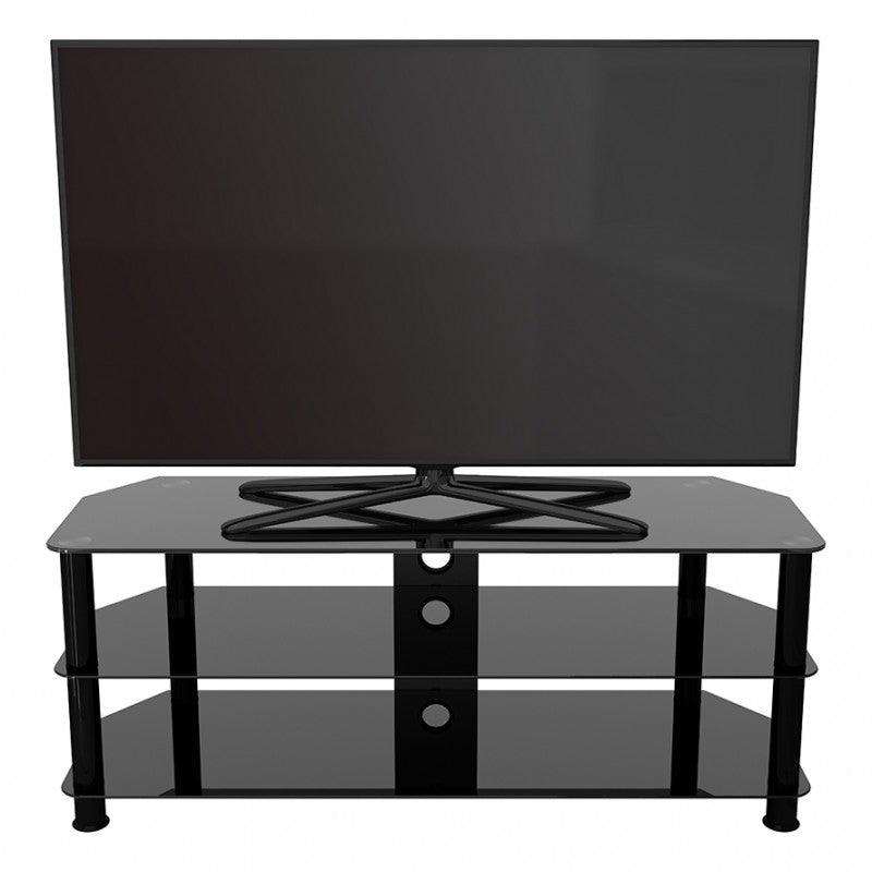 AVF Classic Corner Glass TV Stand for Up to 60&quot; TV - Black | SDC1250CMBB from DID Electrical - guaranteed Irish, guaranteed quality service. (6977489535164)
