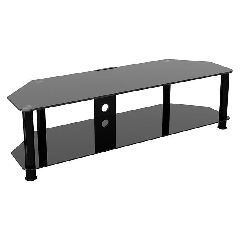 AVF Classic Corner Glass TV Stand with Cable Management - Black | SDC1400CMBB (7322604929212)