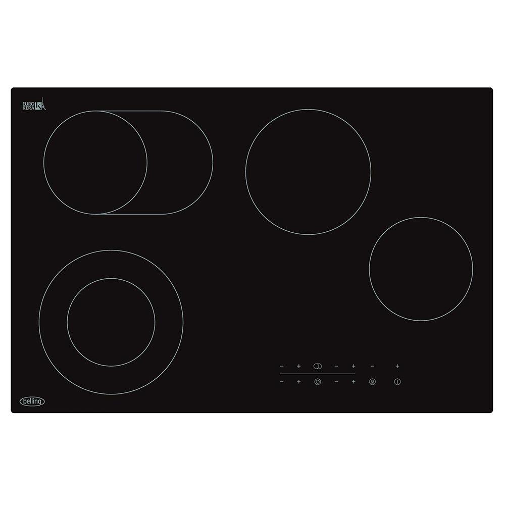 Belling 77cm 4 Ring Ceramic Hob with Touch Control - Black | BCH774TB from DID Electrical - guaranteed Irish, guaranteed quality service. (6977627881660)