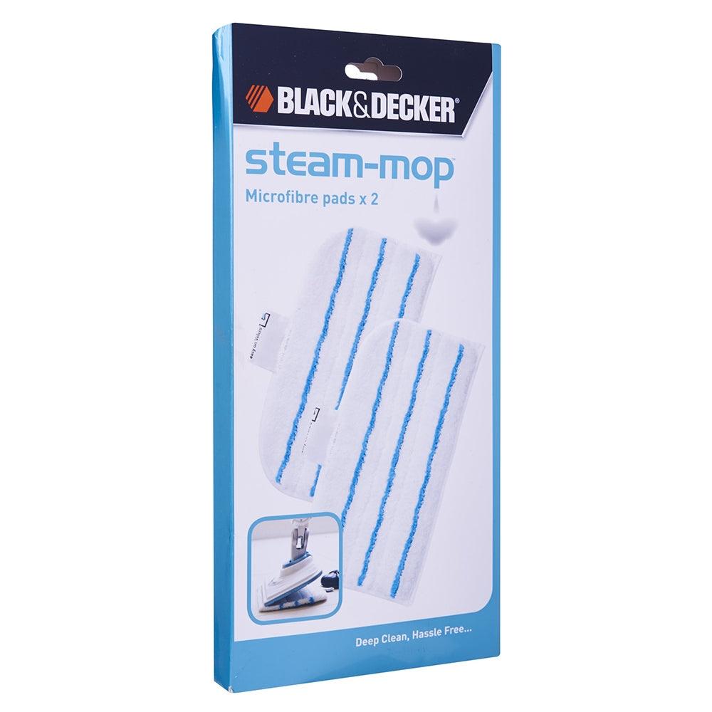 Black &amp; Decker AutoSelect Steam Mop 2 x Replacement Pads - White | FSMP20-XJ from DID Electrical - guaranteed Irish, guaranteed quality service. (6890772857020)