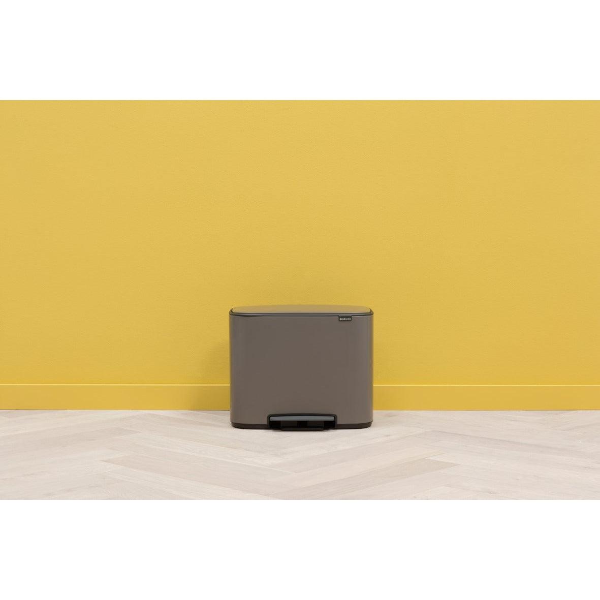 Brabantia 34L 2 Compartment Bo Pedal Bin - Platinum | 121203 from DID Electrical - guaranteed Irish, guaranteed quality service. (6977525612732)