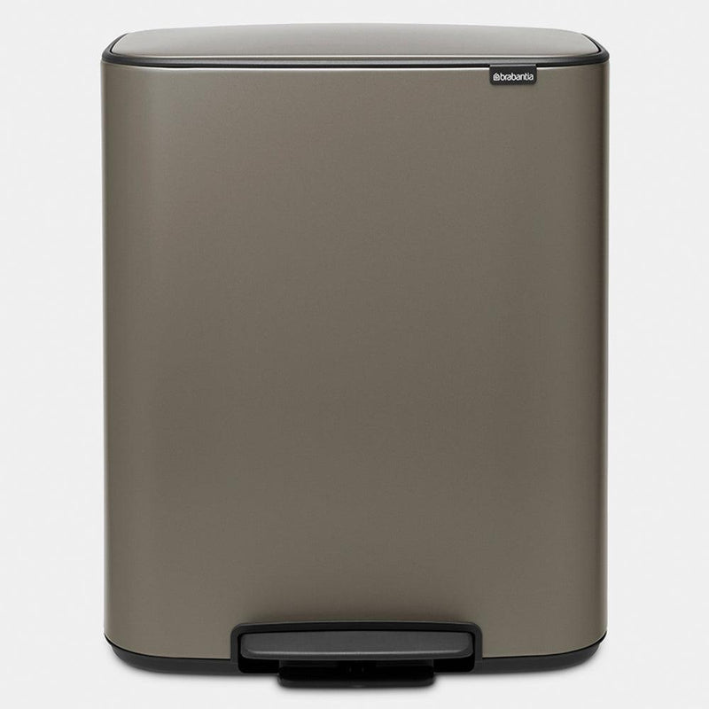 Brabantia 60L 2 Compartment Bo Pedal Bin - Platinum | 211546 from DID Electrical - guaranteed Irish, guaranteed quality service. (6977525448892)