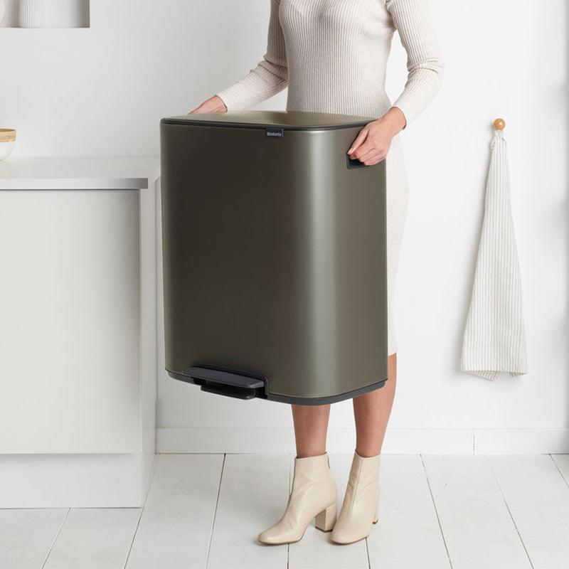 Brabantia 60L 2 Compartment Bo Pedal Bin - Platinum | 211546 from DID Electrical - guaranteed Irish, guaranteed quality service. (6977525448892)