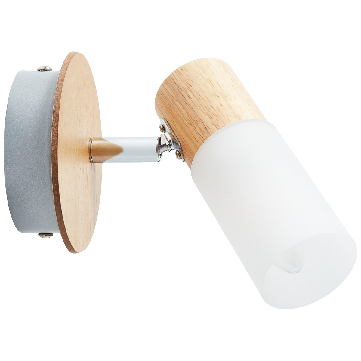 Brilliant 1 Light 3.5W Babsan Wall Spotlight - Wood Light &amp; White | 51410/50 from DID Electrical - guaranteed Irish, guaranteed quality service. (6977595670716)