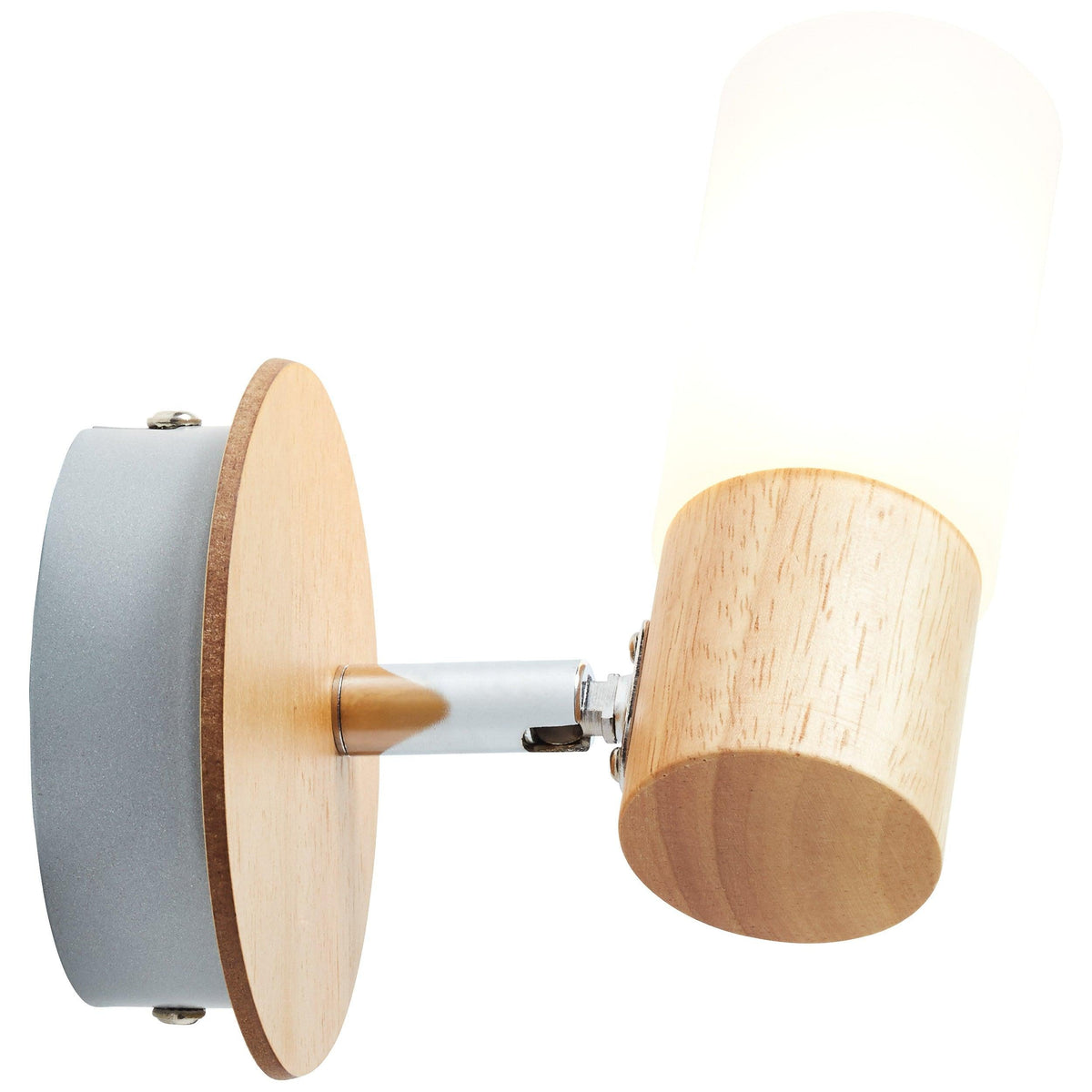 Brilliant 1 Light 3.5W Babsan Wall Spotlight - Wood Light &amp; White | 51410/50 from DID Electrical - guaranteed Irish, guaranteed quality service. (6977595670716)
