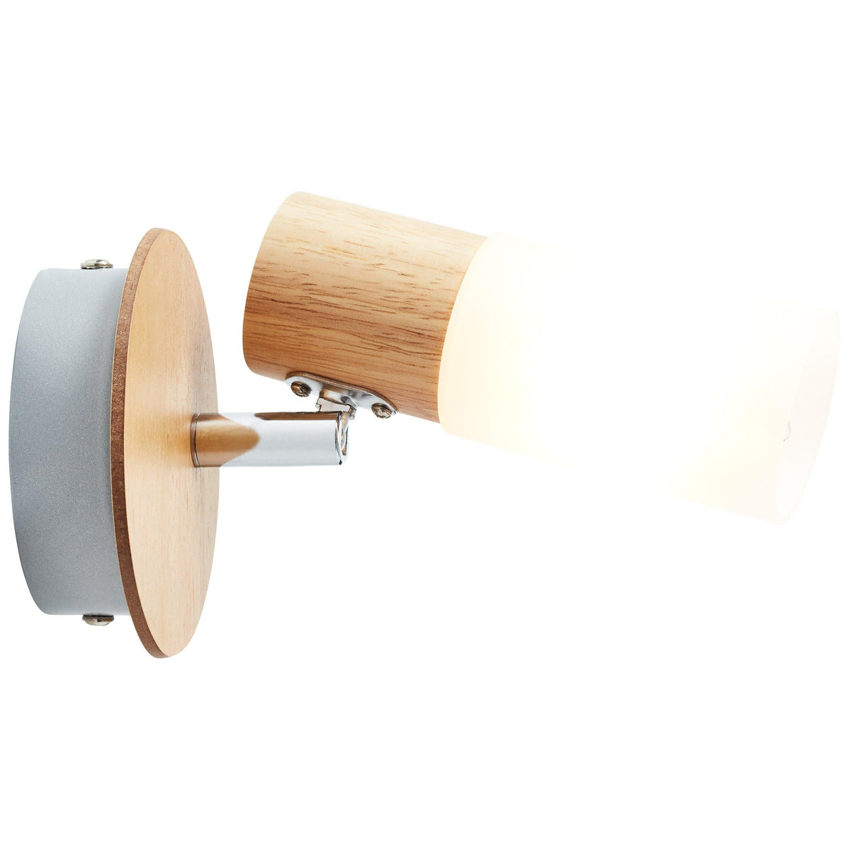 Brilliant 1 Light 3.5W Babsan Wall Spotlight - Wood Light &amp; White | 51410/50 from DID Electrical - guaranteed Irish, guaranteed quality service. (6977595670716)