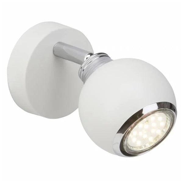 Brilliant 1 Light 3W Ina LED Wall Spotlight - White & Chrome | G77710/05 from DID Electrical - guaranteed Irish, guaranteed quality service. (6977596457148)