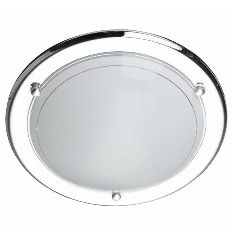Brilliant 1 Light 40W Miramar Wall &amp; Ceiling Light - Chrome &amp; White | 90191/15 from DID Electrical - guaranteed Irish, guaranteed quality service. (6977604714684)