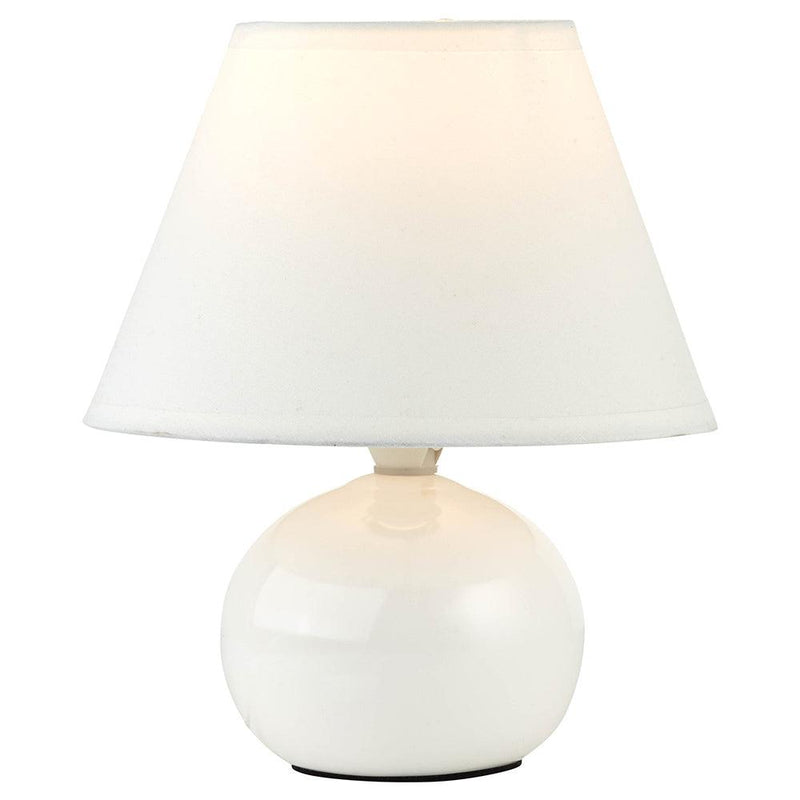 Brilliant 1 Light 40W Primo Table Lamp - White | A-61047/05 from DID Electrical - guaranteed Irish, guaranteed quality service. (6977619132604)