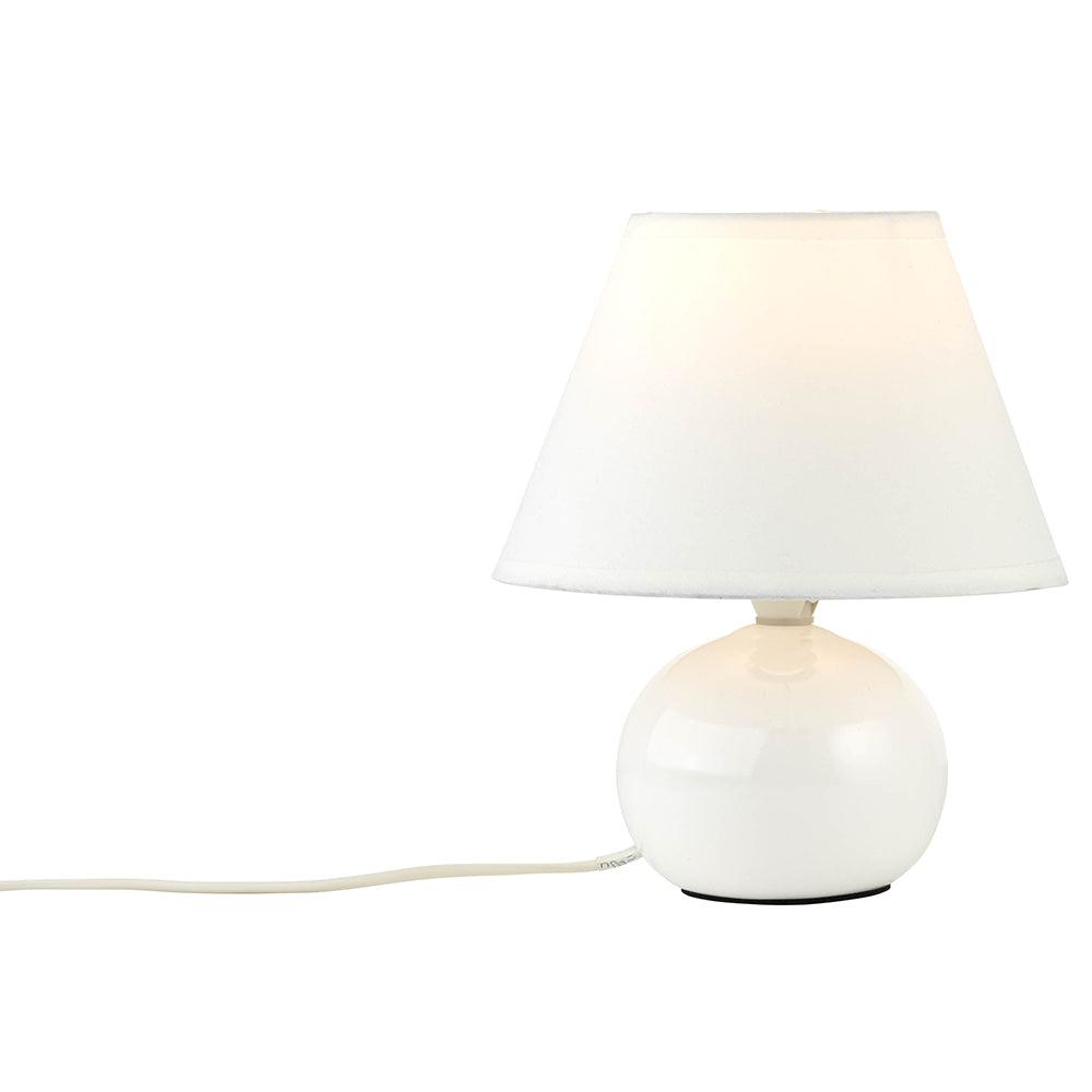 Brilliant 1 Light 40W Primo Table Lamp - White | A-61047/05 from DID Electrical - guaranteed Irish, guaranteed quality service. (6977619132604)