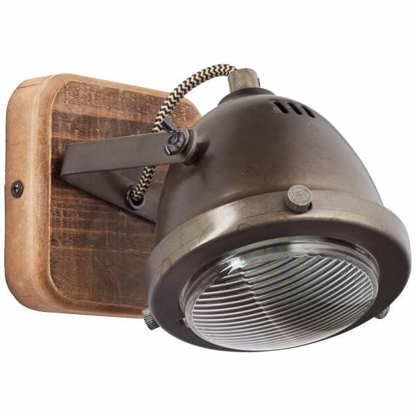 Brilliant 1 Light 5W Carmen Wood Spotlight - Burned Steel &amp; Wood | 72010/84 from DID Electrical - guaranteed Irish, guaranteed quality service. (6977594982588)