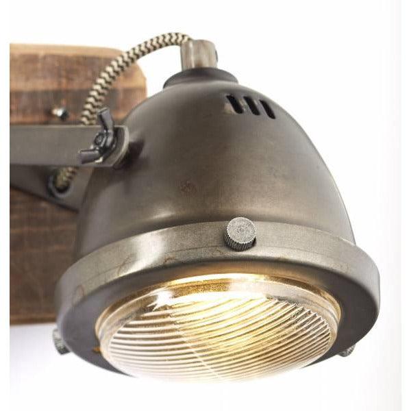 Brilliant 1 Light 5W Carmen Wood Spotlight - Burned Steel &amp; Wood | 72010/84 from DID Electrical - guaranteed Irish, guaranteed quality service. (6977594982588)