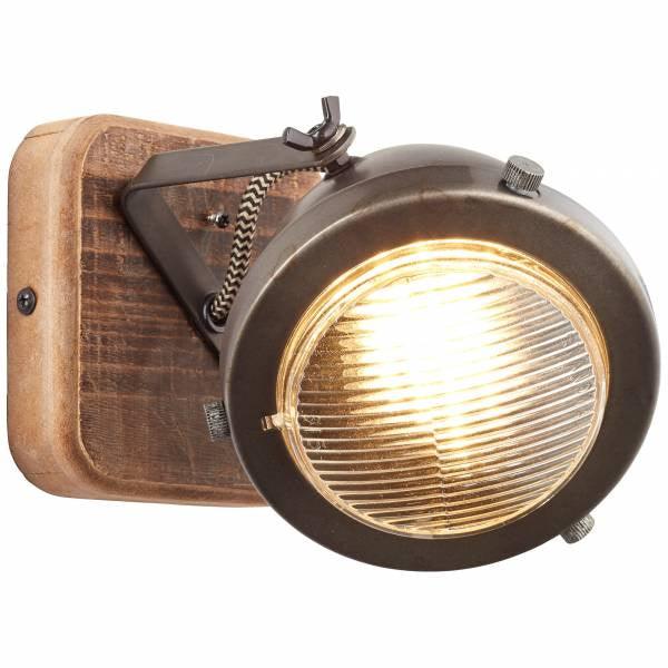 Brilliant 1 Light 5W Carmen Wood Spotlight - Burned Steel &amp; Wood | 72010/84 from DID Electrical - guaranteed Irish, guaranteed quality service. (6977594982588)