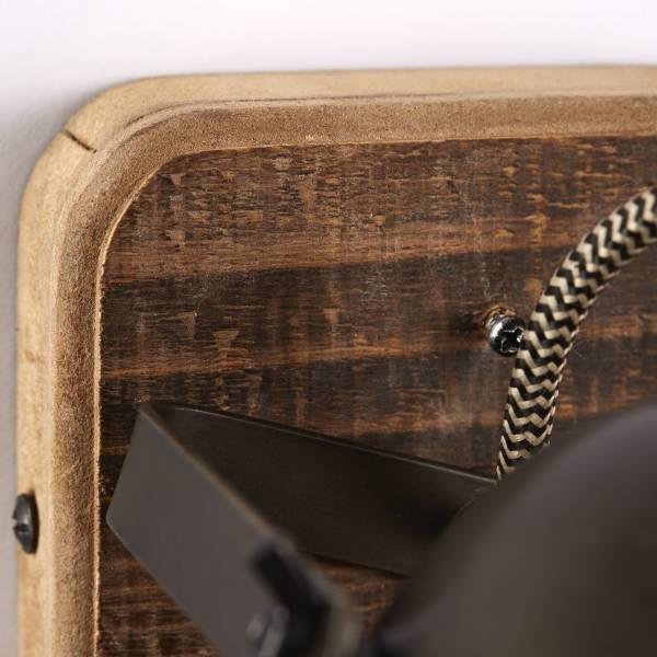 Brilliant 1 Light 5W Carmen Wood Spotlight - Burned Steel &amp; Wood | 72010/84 from DID Electrical - guaranteed Irish, guaranteed quality service. (6977594982588)