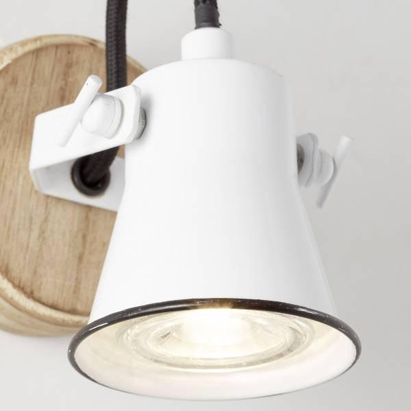 Brilliant 1 Light 5W Seed Wall Spotlight - White &amp; Wood Light | 82210/05 from DID Electrical - guaranteed Irish, guaranteed quality service. (6977601372348)