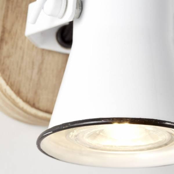 Brilliant 1 Light 5W Seed Wall Spotlight - White &amp; Wood Light | 82210/05 from DID Electrical - guaranteed Irish, guaranteed quality service. (6977601372348)