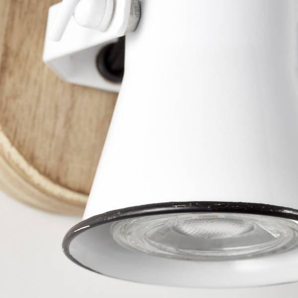 Brilliant 1 Light 5W Seed Wall Spotlight - White &amp; Wood Light | 82210/05 from DID Electrical - guaranteed Irish, guaranteed quality service. (6977601372348)