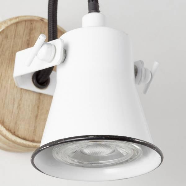 Brilliant 1 Light 5W Seed Wall Spotlight - White &amp; Wood Light | 82210/05 from DID Electrical - guaranteed Irish, guaranteed quality service. (6977601372348)