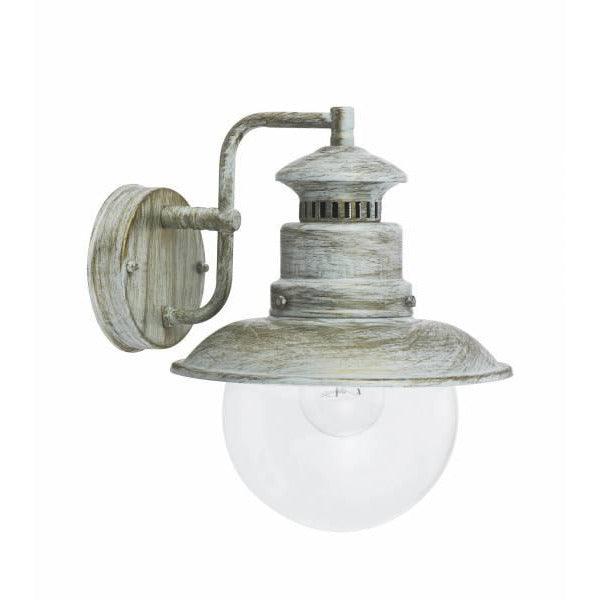 Brilliant 1 Light 60W Artu Outdoor Wall Light - White &amp; Golden | 96128/30 from DID Electrical - guaranteed Irish, guaranteed quality service. (6977606910140)