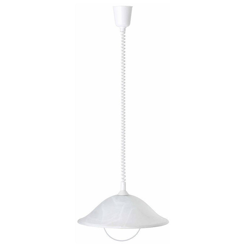 Brilliant 1 Light 60W Freya Pendant Light - White | 93220/05 from DID Electrical - guaranteed Irish, guaranteed quality service. (6977605533884)