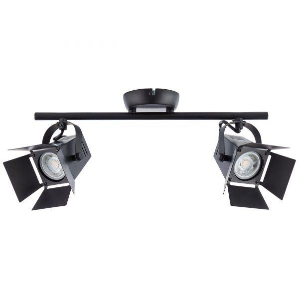Brilliant 2 Light 10W Movie LED Spotlight - Matt Black | G08913/76 from DID Electrical - guaranteed Irish, guaranteed quality service. (6977605894332)