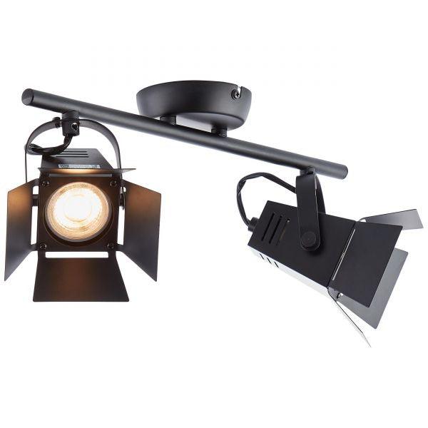 Brilliant 2 Light 10W Movie LED Spotlight - Matt Black | G08913/76 from DID Electrical - guaranteed Irish, guaranteed quality service. (6977605894332)