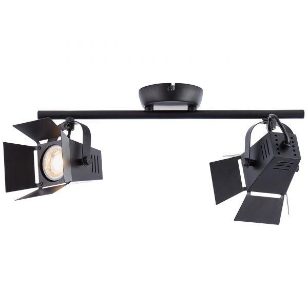 Brilliant 2 Light 10W Movie LED Spotlight - Matt Black | G08913/76 from DID Electrical - guaranteed Irish, guaranteed quality service. (6977605894332)