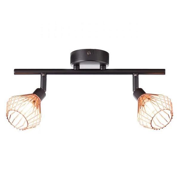 Brilliant 2 Light 66W Dalma Spotlight - Black & Copper | 21013/76 from DID Electrical - guaranteed Irish, guaranteed quality service. (6977595179196)
