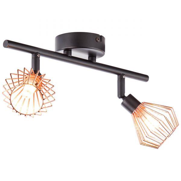 Brilliant 2 Light 66W Dalma Spotlight - Black &amp; Copper | 21013/76 from DID Electrical - guaranteed Irish, guaranteed quality service. (6977595179196)