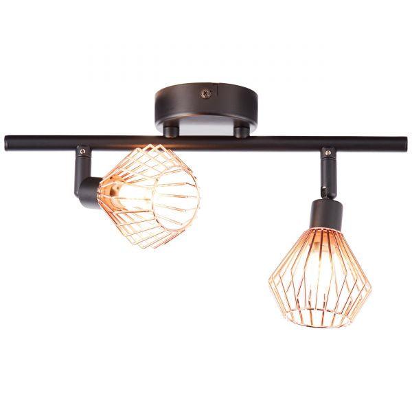 Brilliant 2 Light 66W Dalma Spotlight - Black &amp; Copper | 21013/76 from DID Electrical - guaranteed Irish, guaranteed quality service. (6977595179196)