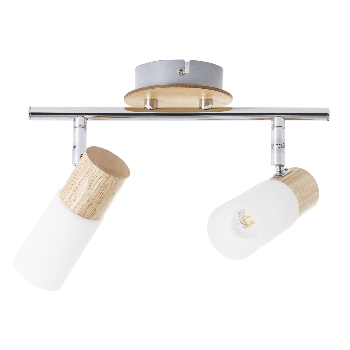 Brilliant 2 Light 7W Babsan Spotlight - Wood Light &amp; White | 51413/50 from DID Electrical - guaranteed Irish, guaranteed quality service. (6977595408572)