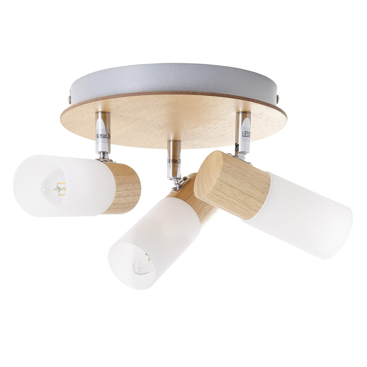 Brilliant 3 Light 10.5W Babsan Round Spotlight - Wood Light &amp; White | 51434/50 from DID Electrical - guaranteed Irish, guaranteed quality service. (6977595605180)
